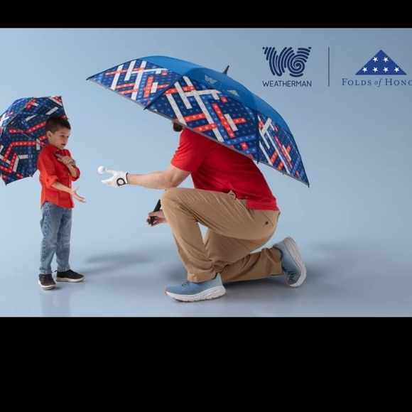 NEW Weatherman Collapsible Umbrella Folds of Honor Patriotic USA Sport Golf - Picture 2 of 13